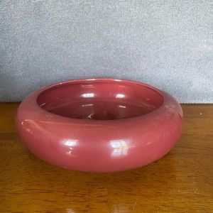 Vintage burgundy shallow silk flower vase